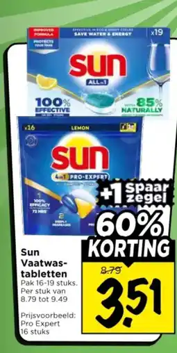 Vomar Voordeelmarkt Sun Vaatwas- tabletten aanbieding