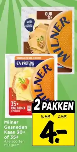 Vomar Voordeelmarkt Milner Gesneden Kaas 30+ of 35+ aanbieding