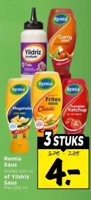 Vomar Voordeelmarkt Remia Saus of Yildriz Saus aanbieding