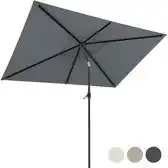 Bol.com LifeGoods Parasol - Tuin - 268x178cm - 30° Kantelbaar - Waterdicht - UPF50+ - Donkergrijs aanbieding