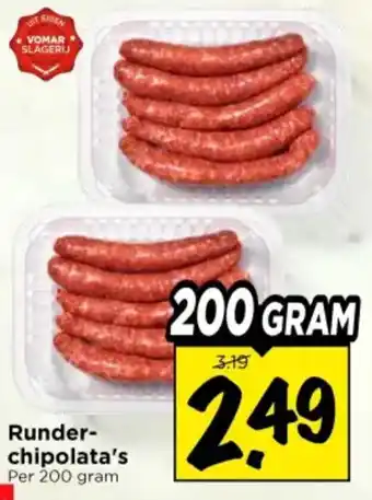 Vomar Voordeelmarkt Runder- chipolata's aanbieding