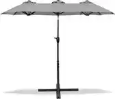 Bol.com MaxxGarden Parasol - Stokparasol xxl - 300 x 150cm - Antraciet - Incl. Kruisvoet aanbieding