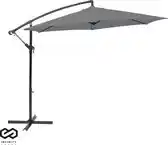 Bol.com Brixy Zweefparasol - 300CM - Incl. Kruisvoet - Waterdicht - Verstelbare Hoogte - Antraciet aanbieding