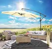 Bol.com GoodVibes - Kantelbare Zweefparasol 300cm Crème aanbieding