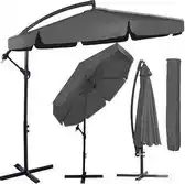 Bol.com Springos Zweefparasol - Parasols - Kantelbaar - Met Beschermhoes - Antraciet - Ø300 CM aanbieding
