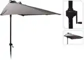 Bol.com Parasol - Half Rond - Balkonparasol - 250 cm - Antraciet aanbieding