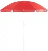 Bol.com Pparasol - strand en tuin - verstelbaar - rood - nylon - 200 cm - UV bescherming aanbieding