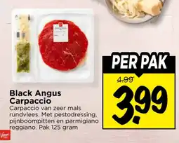 Vomar Voordeelmarkt Black Angus Carpaccio aanbieding