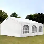 Bol.com Partytent - Feesttent - Paviljoentent - 5x6m - wit - 100% waterdicht / Inclusief zijwanden aanbieding