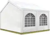 Bol.com Hoogwaardige Partytent 4x4 m van PE 450 N zeil tuintent feesttent waterdicht in Wit aanbieding