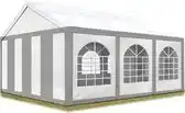 Bol.com Hoogwaardige Partytent 3x6 m PE 450 N zeil tuintent feesttent waterdicht in grijs wit aanbieding