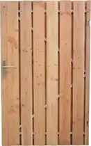 Bol.com Douglas tuinpoort schuttingdeur incl cilinderslot en stalen frame 100 x 180 ( rechtsdraaiend) aanbieding