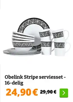 Obelink Obelink Stripe serviesset - 16-delig aanbieding