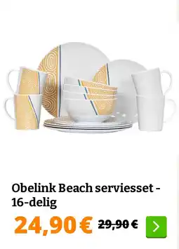 Obelink Obelink Beach serviesset - 16-delig aanbieding
