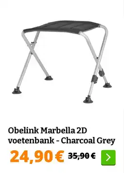 Obelink Obelink Marbella 2D voetenbank - Charcoal Grey aanbieding