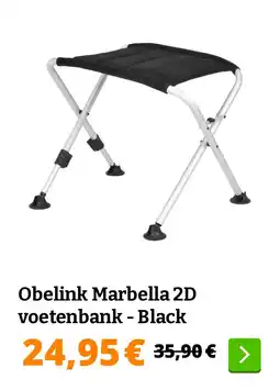 Obelink Obelink Marbella 2D voetenbank - Black aanbieding