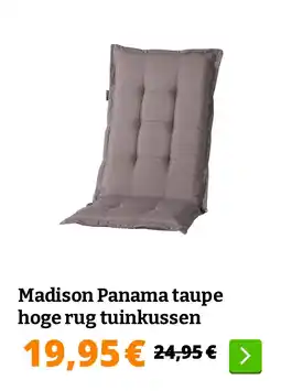 Obelink Madison Panama taupe hoge rug tuinkussen aanbieding
