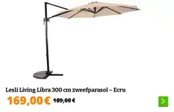 Obelink Lesli Living Libra 300 cm zweefparasol – Ecru aanbieding