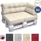 Bol.com Beautissu Elements – Palletkussen 60x40cm - Zijkussen Natuur – Wasbare Hoes aanbieding