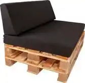 Bol.com Palletkussen set strak Zwart 120x80x10 cm aanbieding