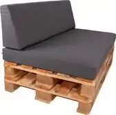 Bol.com Tex Style-Palletkussen set strak- Olefin Antraciet- zit 120x80x10 cm- rug 120x35x8/20 cm aanbieding