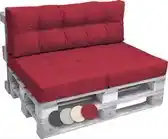 Bol.com Beautissu Elements – Palletkussen Set – 1x Zitkussen 120x80 cm & 1x Rugkussen 120x40 cm – Rood aanbieding