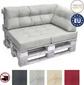 Bol.com Beautissu Elements – Palletkussen 60x40cm - Zijkussen Licht Grijs – Wasbare Hoes aanbieding
