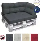 Bol.com Beautissu Elements – Palletkussen 60x40cm - Zijkussen Graphiet Grijs – Wasbare Hoes aanbieding