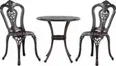 Bol.com BELIANI BOVINO - Bistroset voor 2 - Donkerbruin - Aluminium aanbieding