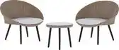 Bol.com BELIANI ORTIGIA - Bistroset voor 2 - Lichtbeige - PE rotan aanbieding