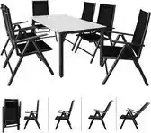 Bol.com Casaria Tuinset Bern – 6 Stoelen 1 Tafel Aluminium – Antraciet aanbieding