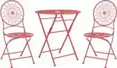 Bol.com BELIANI SCARIO - Bistro set - Rood - IJzer aanbieding