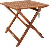 Bol.com Casaria Bijzettafel - Acacia Hout Inklapbaar 70x70x73 cm - Bruin aanbieding