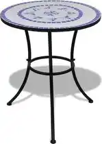 Bol.com vidaXL - Bistrotafel - 60 - cm - mozaïek - blauw - en - wit aanbieding