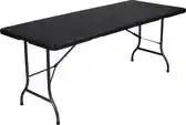 Bol.com Perel Klaptafel, inklapbaar, weerbestendig, handgreep, rotanlook, maximaal 100 kg, zwart aanbieding