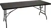 Bol.com Perel Klaptafel, inklapbaar, weerbestendig, handgreep, houtlook, maximaal 100 kg, zwart aanbieding