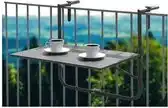 Bol.com Ambiance Balkontafel - 60x40cm - Mat zwart aanbieding