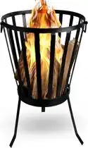 Bol.com HEAT Vuurkorf Rond Zwart - Vuurkorf voor Buiten - 35x35x57 cm aanbieding