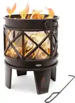 Bol.com HEAT Outdoor Living Vuurkorf Firecask - Bronze Effect - Vuurkorf op Pootjes - 43x46x64 cm aanbieding