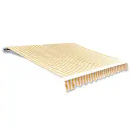 Bol.com vidaXL - Luifeldoek - 5x3 - m - canvas - oranje - en - wit aanbieding