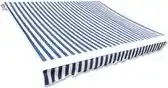 Bol.com vidaXL - Luifeldoek - 4,5x3 - m - canvas - blauw - en - wit aanbieding