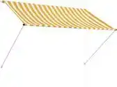 Bol.com vidaXL - Luifel - uittrekbaar - 200x150 - cm - geel - en - wit aanbieding