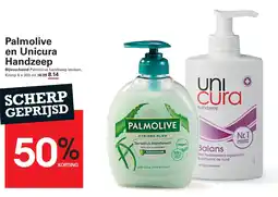 Sligro Palmolive en Unicura Handzeep aanbieding