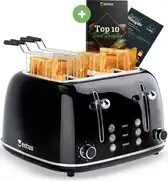 Bol.com Estus Iconic Broodrooster 4 sneden - Broodrooster met Tostiklemmen - Zwart aanbieding
