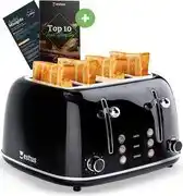 Bol.com Estus Iconic Broodrooster 4 sneden - Retro Toaster - Zwart aanbieding