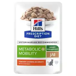 Zooplus Dubbelpak 24x85g Hill's Prescription Diet j/d Metabolic + Mobility met kip natvoer voor katten aanbieding