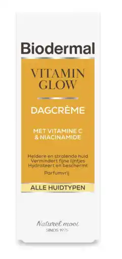 De Online Drogist Biodermal Vitamin Glow Dagcrème 50ML aanbieding