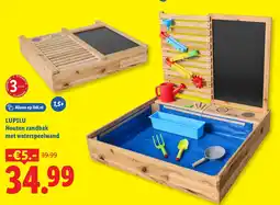 Lidl Lupilu Houten zandbak met waterspeelwand aanbieding