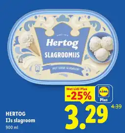 Lidl Hertog IJs slagroom aanbieding