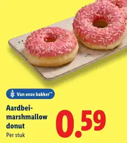 Lidl Aardbei Marshmallow donut aanbieding